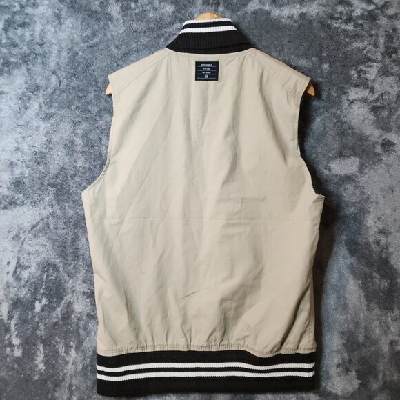 NEW Five Four Mens Taupe Tan Rubber Ducks Lined Vest Button Up Jacket Size L - Picture 11 of 11